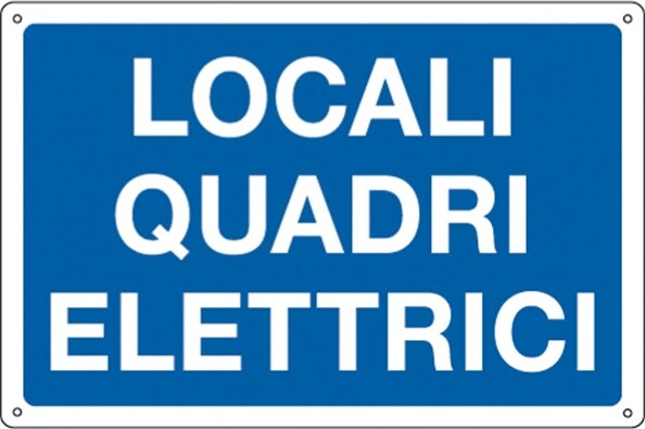 Cartello segnalatore - 30x20 cm - LOCALI QUADRI ELETTRICI - alluminio - Cartelli Segnalatori Fai da te/Sicurezza e protezione/Attrezzature per sicurezza sul lavoro/Segnaletica antinfortunistica Eurocartuccia - Pavullo, Commerciovirtuoso.it