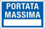 Cartello segnalatore - 30x20 cm - PORTATA MASSIMA - alluminio - Cartelli Segnalatori Fai da te/Sicurezza e protezione/Attrezzature per sicurezza sul lavoro/Segnaletica antinfortunistica Eurocartuccia - Pavullo, Commerciovirtuoso.it