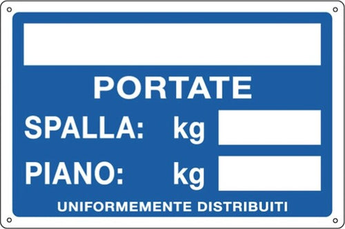 Cartello segnalatore - 30x20 cm - PORTATE: SPALLA-PIANO - alluminio - Cartelli Segnalatori Fai da te/Sicurezza e protezione/Attrezzature per sicurezza sul lavoro/Segnaletica antinfortunistica Eurocartuccia - Pavullo, Commerciovirtuoso.it