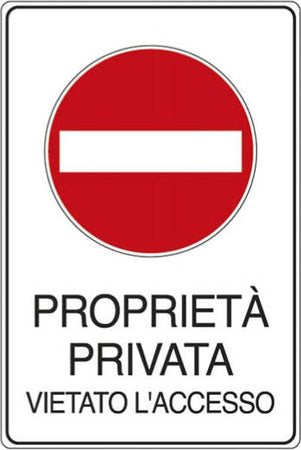 Cartello segnalatore - 30x20 cm - PROPRIETA' PRIVATA VIETATO L'ACCESSO - alluminio - Cartelli Segnalatori Fai da te/Sicurezza e protezione/Attrezzature per sicurezza sul lavoro/Segnaletica antinfortunistica Eurocartuccia - Pavullo, Commerciovirtuoso.it