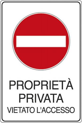 Cartello segnalatore - 30x20 cm - PROPRIETA' PRIVATA VIETATO L'ACCESSO - alluminio - Cartelli Segnalatori Fai da te/Sicurezza e protezione/Attrezzature per sicurezza sul lavoro/Segnaletica antinfortunistica Eurocartuccia - Pavullo, Commerciovirtuoso.it