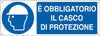 Cartello segnalatore - 35x12 5 cm - E' OBBLIGATORIO IL CASCO DI PROTEZIONE - alluminio - Cartelli Segnalatori Fai da te/Sicurezza e protezione/Attrezzature per sicurezza sul lavoro/Segnaletica antinfortunistica Eurocartuccia - Pavullo, Commerciovirtuoso.it