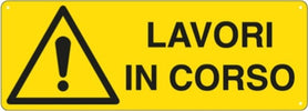 Cartello segnalatore - 35x12 5 cm - LAVORI IN CORSO - alluminio - Cartelli Segnalatori Fai da te/Sicurezza e protezione/Attrezzature per sicurezza sul lavoro/Segnaletica antinfortunistica Eurocartuccia - Pavullo, Commerciovirtuoso.it
