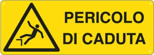 Cartello segnalatore - 35x12 5 cm - PERICOLO DI CADUTA - alluminio - Cartelli Segnalatori Fai da te/Sicurezza e protezione/Attrezzature per sicurezza sul lavoro/Segnaletica antinfortunistica Eurocartuccia - Pavullo, Commerciovirtuoso.it