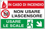 Cartello segnalatore multisimbolo - 30x20 cm - IN CASO DI INCENDIO NON USARE L'ASCENSORE - alluminio - Cartelli Segnalatori Fai da te/Sicurezza e protezione/Attrezzature per sicurezza sul lavoro/Segnaletica antinfortunistica Eurocartuccia - Pavullo, Commerciovirtuoso.it