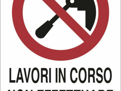 Cartello segnaletica lavori in corso 30x20 confezione da 3 pezzi