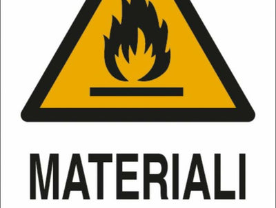 Cartello segnaletica materiali infiammabili 30x20 confezione da 3 pezzi