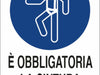 Cartello segnaletica obbligatora cintura di sicurezza 30x20
