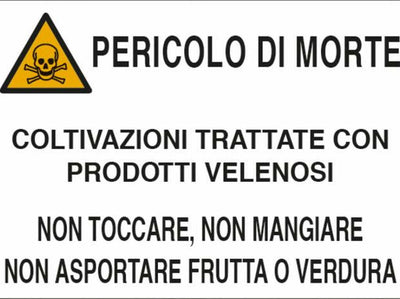 Cartello segnaletica pericolo di morte 50x35 alluminio