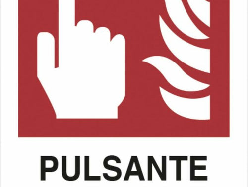 Cartello segnaletica pulsante allarme antincendio 30x20