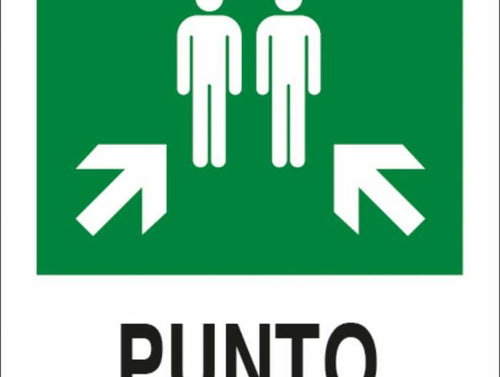 Cartello segnaletica punto di ritrovo 30x20