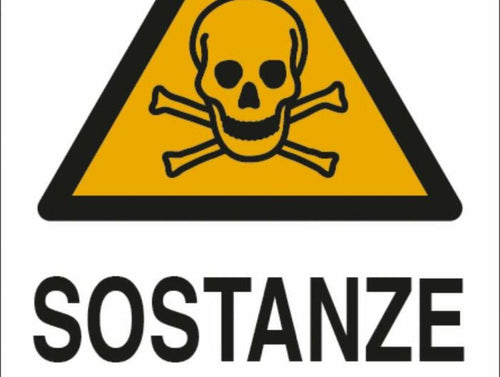 Cartello segnaletica sostanze velenose 30x20