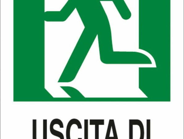 Cartello segnaletica "uscita di emergenza sinistra" 30x20