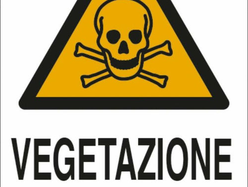 Cartello segnaletica vegetazione avvelenata 50x35