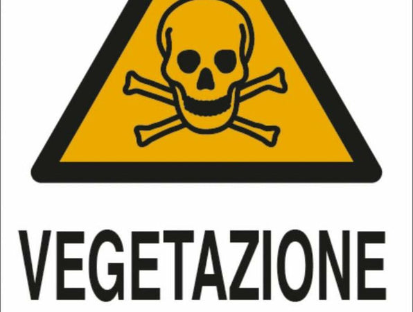 Cartello segnaletica vegetazione avvelenata 50x35