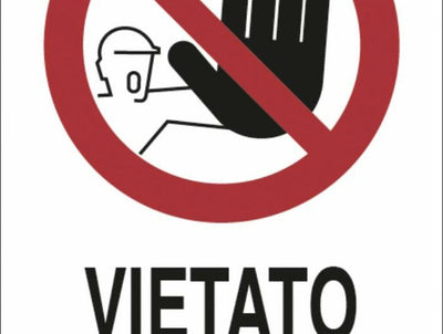 Cartello segnaletica vietato l'ingresso 30x20 confezione da 3 pezzi