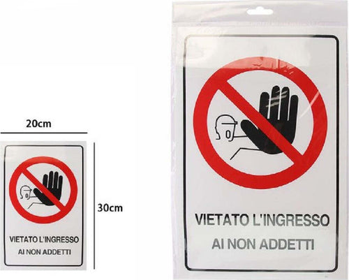 Cartello Segnaletico Vietato L'ingresso Ai Non Addetti 30x20cm Targa Adesiva 71370 Casa, arredamento e bricolage > Hobby e collezionismo > Cartelli Segnalatori Trade Shop italia - Napoli, Commerciovirtuoso.it