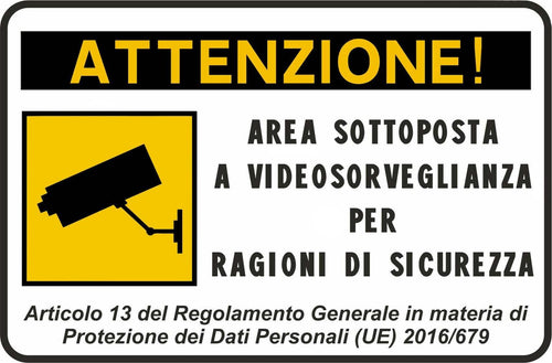 Cartello-Targa-Area-Videosorvegliata-Sottoposta-A-Videosorveglianza-Cm-22x15