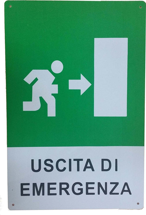 CARTELLO USCITA DI EMERGENZA SEGNALETICA DIREZIONALE SICUREZZA AVVERTIMENTO  Trade Shop italia - Napoli, Commerciovirtuoso.it