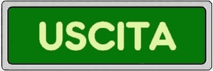 CARTELLO USCITA EXIT SEGNALETICA SICUREZZA AVVERTIMENTO PLASTIFICATO  Trade Shop italia - Napoli, Commerciovirtuoso.it