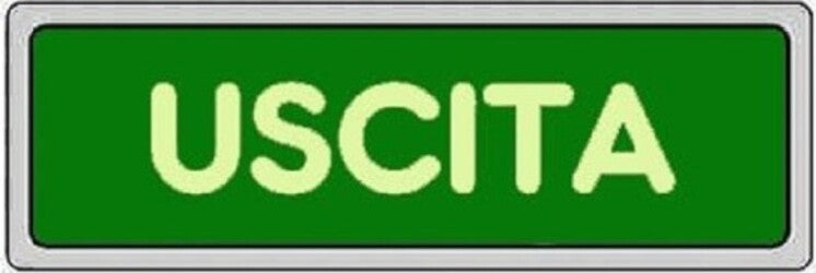 Cartello-Uscita-Exit-Segnaletica-Sicurezza-Avvertimento-Plastificato
