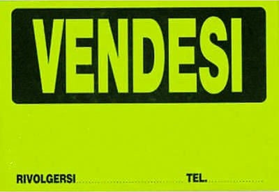 CARTELLO VENDESI PLASTIFICATO CON SCRITTA 30 X 20 CM SEGNALETICO  Trade Shop italia - Napoli, Commerciovirtuoso.it