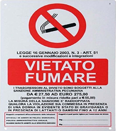 Cartello-Vietato-Fumare-Legge-Trasgressori-Segnaletica-Sicurezza-Avvertimento
