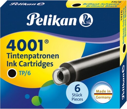 Cartucce inchiostro 4001 (TP-6) - lunghezza 39mm - nero - Pelikan - conf. 6 pezzi Cancelleria e prodotti per ufficio/Penne matite scrittura e correzione/Penne e ricariche/Penne stilografiche Eurocartuccia - Pavullo, Commerciovirtuoso.it