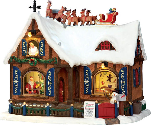 Casa di Babbo Natale, edificio luminoso per villaggio di Natale in Porcellana‎ Casa e cucina/Decorazioni per interni/Addobbi e decorazioni per ricorrenze/Decorazioni natalizie/Oggettistica MagiediNatale.it - Altamura, Commerciovirtuoso.it