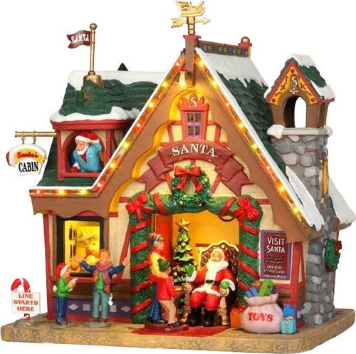 Casa di Babbo Natale illuminata con i bambini decorazione natalizia per villaggio Casa e cucina/Decorazioni per interni/Addobbi e decorazioni per ricorrenze/Decorazioni natalizie/Oggettistica MagiediNatale.it - Altamura, Commerciovirtuoso.it