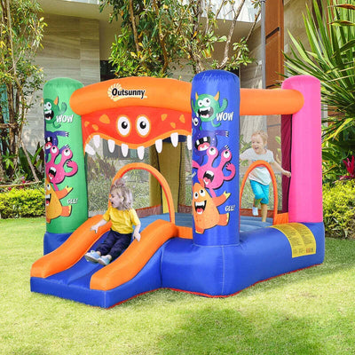 Casa-Gioco-Castello-Gonfiabile-Gigante-per-Bambini-3-8-anni-Trampolino-Rimbalzante-Colorato-con-Scivolo-e-Canestro-250cmx180cmx175cm-PW2342-021V90PW2