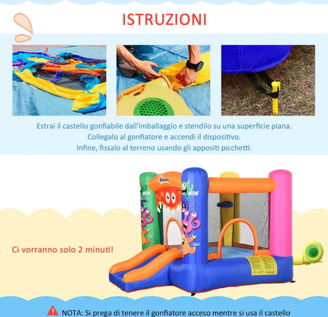 Casa-Gioco-Castello-Gonfiabile-Gigante-per-Bambini-3-8-anni-Trampolino-Rimbalzante-Colorato-con-Scivolo-e-Canestro-250cmx180cmx175cm-PW2342-021V90PW2