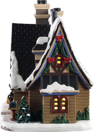 Casa natalizia con tetto innevato e finestre illuminate per villaggio di Natale Casa e cucina/Decorazioni per interni/Addobbi e decorazioni per ricorrenze/Decorazioni natalizie/Oggettistica MagiediNatale.it - Altamura, Commerciovirtuoso.it