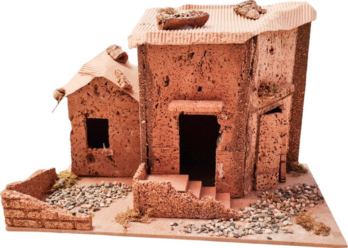 Casa palestinese in sughero paesaggio con fuoco per presepe rustico Casa e cucina/Decorazioni per interni/Addobbi e decorazioni per ricorrenze/Decorazioni natalizie/Presepi/Statuine e fondali per il presepe MagiediNatale.it - Altamura, Commerciovirtuoso.it