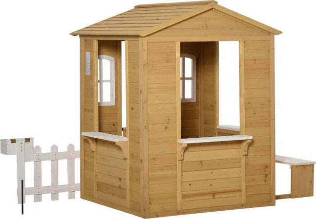Casa-per-Bimbi-3-7-Anni-con-Staccionata,-Portavasi,-Porta-e-Finestre,-in-Legno-di-Abete,-151x112.5x142-cm,-Blu-TG2345-025V00BUTG2
