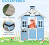 Casa-per-Bimbi-3-7-Anni-con-Staccionata,-Portavasi,-Porta-e-Finestre,-in-Legno-di-Abete,-151x112.5x142-cm,-Blu-TG2345-025V00BUTG2