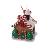 Pendaglio Candy House con Led pallina particolare per albero di natale h 8 cm