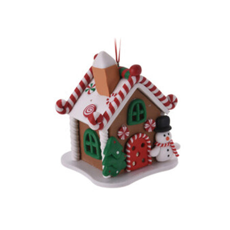 Pendaglio "Candy House" con Led pallina particolare per albero di natale h 8 cm