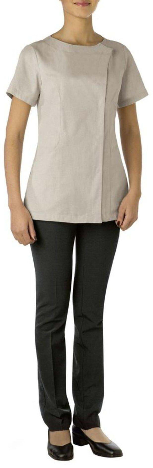 Casacca Ambra Beige Taglia M Donna manica Corta 100% Cotone Pulizie Gastronomia