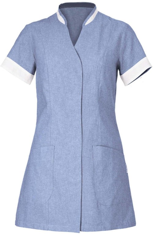 Casacca Aurelia Azzurro Melange Casacca Donna Manica Corta Pulizie Albergo