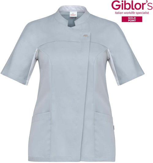 Casacca Donna Giada Grigio Manica Corta Traspirante Casacca Medicale