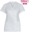 Casacca Donna Giuliana Bianca Manica Corta No Stiro Casacca Estetista Traspirante Tencel