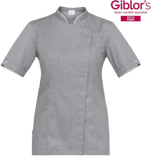 Casacca Donna Tania Manica Corta Grigio Tessuto Leggero Casacca Dentista