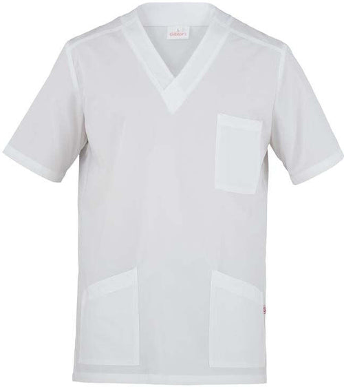 Casacca Flavio Bianco Casacca Infermiere Medicale Collo a V No Stiro Microfibra Superleggera