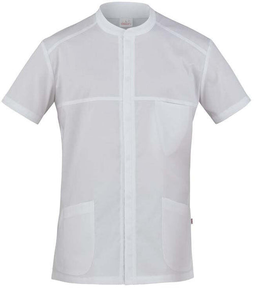 Casacca Marco Bianco Casacca Uomo Manica Corta Elasticizzata Medicale Cucina Trasiprante No Stiro