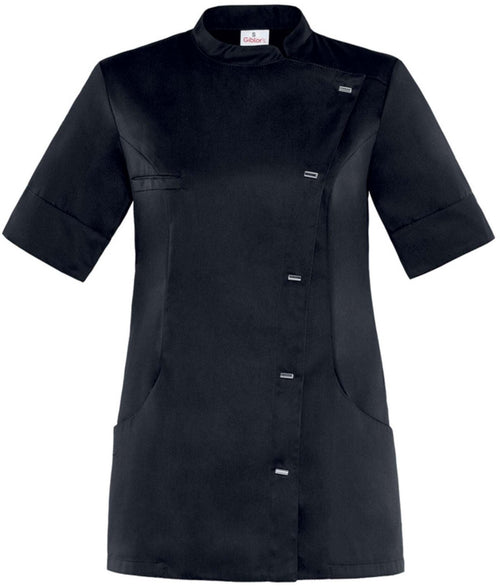 Casacca Maya Nero L Casacca Donna Manica Corta Estetista Parrucchiera Medicale