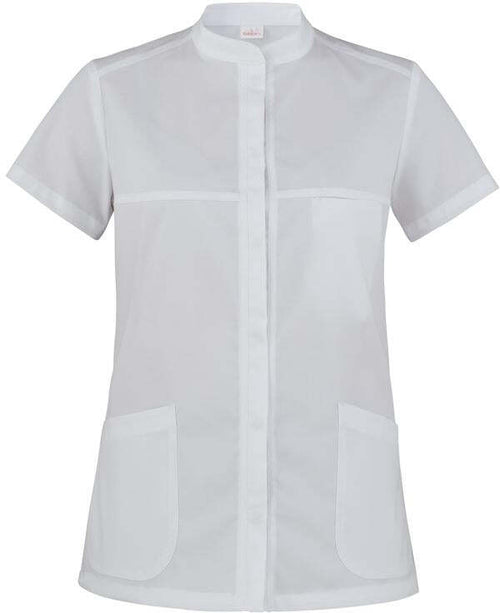 Casacca Miriam Bianco Casacca Donna Manica Corta Elasticizzata Medicale Cucina Trasiprante No Stiro