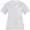 Casacca Sonia Bianco Casacca Donna Infermiera Medicale Collo a V No Stiro Microfibra Superleggera