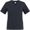 Casacca Sonia Nero Casacca Donna Infermiera Medicale Collo a V No Stiro Microfibra Superleggera
