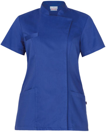 Casacca Tati Royal Azzurro Manica Corta Casacca Donna Tessuto Satin Dottoressa Farmacista Dentista Infermiera asa oss